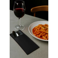 Morika Hotel & Home Textile 4'lü Dikdörtgen Suni Deri Kaşıklık / Çatal Kaşık Kılıfı / 11X22CM