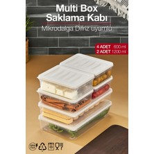 Pazarika Multi Box 6 Parça 2 Farklı Boy Saklama Kabı Seti - Dondurucu & Mikrodalga Uyumlu