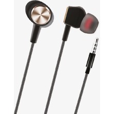 Linktech Spor Silikonlu Kablolu Kulaklık , Linktech H315 Siyah Mikrofonlu Kablolu Kulak Içi Kulaklık , Aux Kablolu Kulaklık