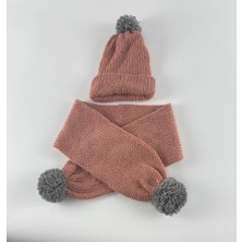 Kidilia Atkı Bere Örgü Bebek Seti Somon