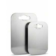 304 Paslanmaz Çelik Kesme Tahtası 1.5mm | Hijyenik Metal Doğrama Panosu | 20X28 / 24X33 cm