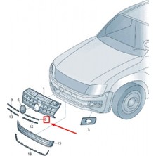 TŞT Volkswagen Amarok Ön Panjur Bandı Üst Nikelaj Sol 2010- (Oem No:  2HH8537632ZZ)