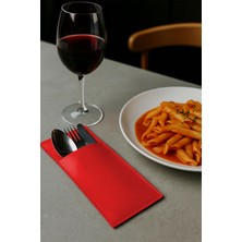 Morika Hotel & Home Textile 4'lü Dikdörtgen Suni Deri Kaşıklık / Çatal Kaşık Kılıfı / 11X22CM