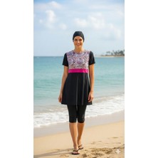 Adel Swimwear Boneli Yarım Tesettür Mayo - Büyük Beden