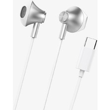 Linktech Kablolu Kulaklık , Linktech H336 Beyaz Type-C Mikrofonlu Metal Kablolu Kulak Içi Kulaklık , Type-C Kablolu Kulaklık