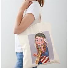 Giftora Karadeniz Kızı Tasarımlı Ham Bez Omuz