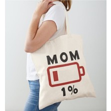 Giftora Anne Şarjı Bitmiş Tasarımlı Ham Bez Omuz Çantası