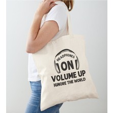 Giftora Headphone Kulaklık Baskılı Ham Bez