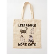 Giftora Less People More Cats Ham Bez Omuz Çantası