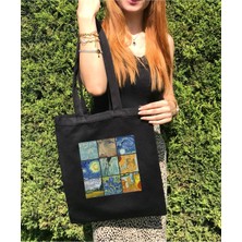 Giftora Bez Çanta Siyah Premium Dtf Tela Kumaş