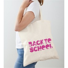 Giftora Back To School Baskılı Ham Bez Çanta