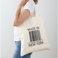 Giftora Made In New York Baskılı Ham Bez Omuz