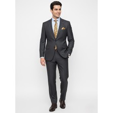 Presto Erkek Armürlü 6 Drop  Slim Takım Elbise Füme 660-090