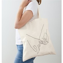 Giftora One Line Serisi Tasarımlı Ham Bez Omuz