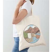 Giftora Kamp Doğa Tasarımlı Ham Bez Omuz