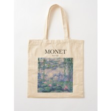 Giftora Monet - Zambaklar Baskılı Ham Bez