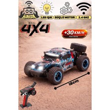 Yıldırım Oyuncak Uzaktan Kumandalı Şarjlı LED Projektör Işıklı +30 Km/h Yapan Yarış Arabası 18CM