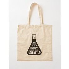 Giftora Kimyager - Scientist Baskılı Ham Bez Omuz Çantası