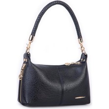 Nas Bag Kadın Mini Omuz ve Çapraz Çanta Örgülü Askılı - Siyah Victoria