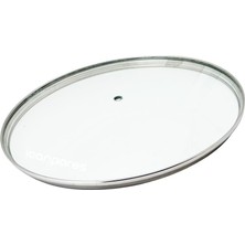 Akat Tencere Ile Uyumlu Sahan Tava Cam Kapağı Kapak 30 cm Tutma Tepesiz