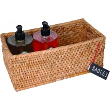 Baolgi Hasır Dikdörtgen Sepet Naturel 31x16x13 cm