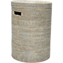 Baolgi Dobby Hasır Çamaşır Sepeti L Gri 38x52 cm