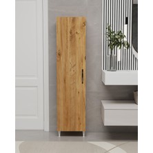 Irmak Mobilya Kapı Arkası Tek Kapaklı 5 Raflı Çok Amaçlı Ince Organizatör Banyo Mutfak Kiler Ardiye Boy Dolabı