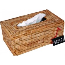 Baolgi Hasır Yüksek Kleenex Kutusu Naturel 25x14x10 cm