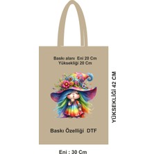 Giftora Dtf Baskılı Pamuk Ham Bez Poşet 30X42 cm 46 Tel Saplı