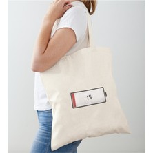 Giftora % 1 Şarj Baskılı Ham Bez Omuz Çantası