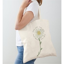 Giftora Papatya Tasarımlı Ham Bez Omuz Çantası