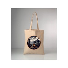 Giftora Doğa Baskılı Ham Bez Çanta 35X40 cm