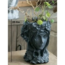 Yaratıcı Sanatlar Atölyesi Doğal Taş Döküm Kraliçe Büstü Saksı Dekoratif Bitki Saksısı