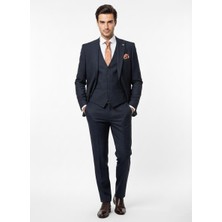 Presto Erkek  6 Drop U Yelekli Slim Takım Elbise Lacivert 787-200