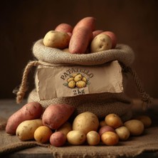 Patatello Çuvalda Karışık Patates Paketi (Kırmızı, Tatlı, Agria, Baby) - Kızartmalık / Yemeklik 2 kg