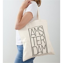 Giftora Amsterdam Baskılı Minimal Ham Bez