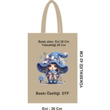 Giftora Pamuklu Bez Poşet 30X42 cm – Dtf Baskılı, Dayanıklı 46 Tel Kumaş