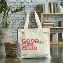 Giftora Good Girl Club Baskılı Kanvas Omuz Çantası