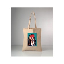 Giftora Komik Mizah-15 Korsan Baskılı Ham Bez Çanta 35X40 cm