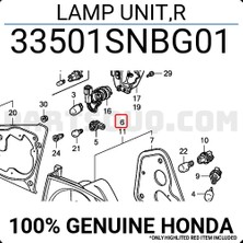 Tyc Honda Civic Arka Stop Sedan Sağ 2006-2008 (Oem No:  33501SNBG01)