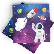 Uzay Temalı Temaya Uygun Baskılı Doğum Günü Peçetesi 20'li