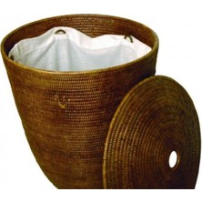 Baolgi Hasır Pamuklu Çamaşır Sepeti Kahverengi 45/26x55 cm