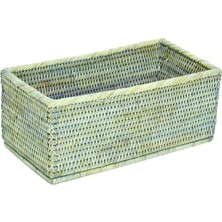 Baolgi Hasır Dikdörtgen Sepet Gri 31x16x13 cm