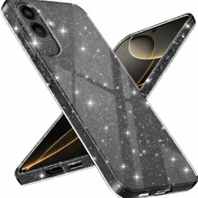 Alstrap Samsung Galaxy A07 Uyumlu Simli Şeffaf Kılıf Sert Darbe Korumalı Sararmaz Ince Silikon Kapak