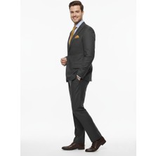 Presto Erkek Slimfit Çizgili Yün Takım Elbise 6 Drop Lacivert  2127-200