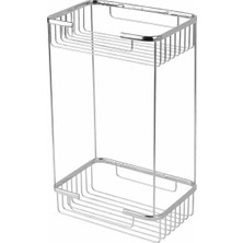 Nil Banyo Paslanmaz Pirinç İkili Dikdörtgen Şampuanlık Krom 15X22