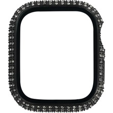 Maks Technology Watch 7 41MM Mkst Watch Gard 24 Kenarları Taşlı Sert Pc Kasa ve Ekran Koruyucu - Siyah