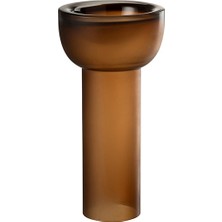 Laromita Decoration YARA KAHVERENGİ CAM MUMLUK VAZO / 32 CM
