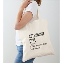 Giftora Astronomi Girl Tasarımlı Ham Bez Omu