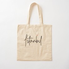 Giftora Istanbul Miinimal Baskılı Ham Bez Omuz